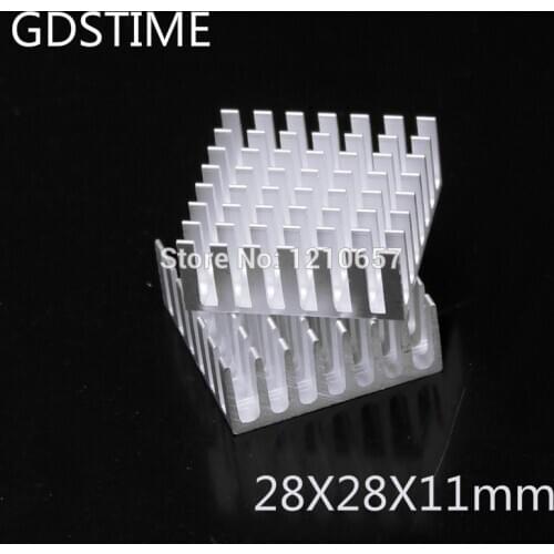 50 pieces lot Aluminum Heatsink IC LED Cooling Cooler Heat sink 28x28x11mm