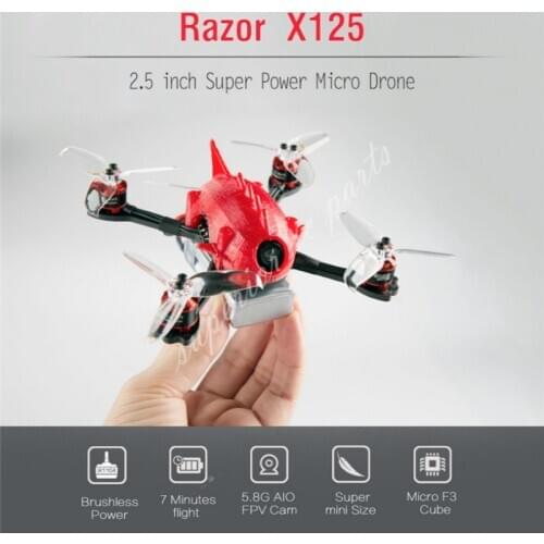 Razor X125 2.5'' X95 2'' FPV Racing Quadcopter Drone F3 6DOF Control 600TVL HD Cam 1106 6000KV Motor FrSky Flysky BNF Free Style