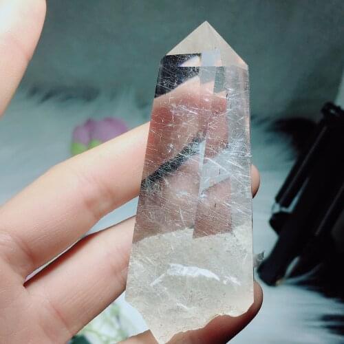 Rutilated quartz palm