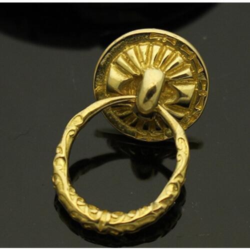 DIY leather craft screws button with O ring solid brass material carved pattern 5pcs/lot
