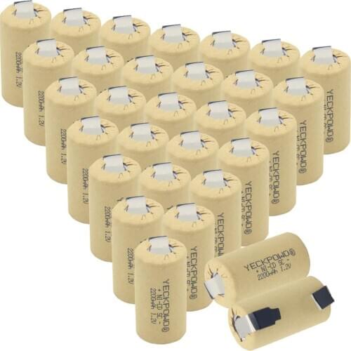 SC batteries sub C battery 2200mAh rechargeable nickel sheets 1.2V welding tabs NICD soldering tape for flashlight solar for B&D