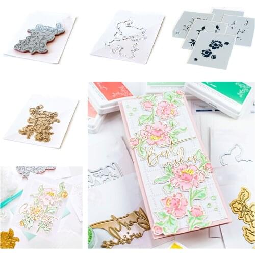 Flower Animal Cutting Dies & Stamps & Stencil Scrapbook Dariy Decoration Stencil Embossing Template DIY Greeting Card Handmade