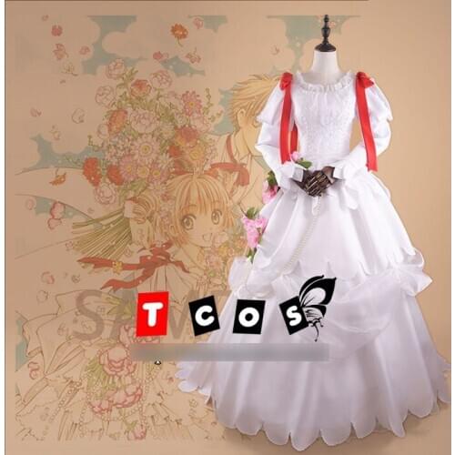 Anime CardcaptorSakura Wedding Dress Cosplay Costume Lolita Party Uniform Halloween Suit For Women Outfit New