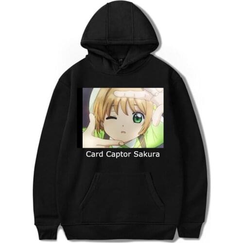 Sakura Card Captor Japan Anime Hoodie Women Men Hip Hop Sweatshirts Coat Harajuku Thin Velvet Warm Printed Tops Hooded Tracksuit