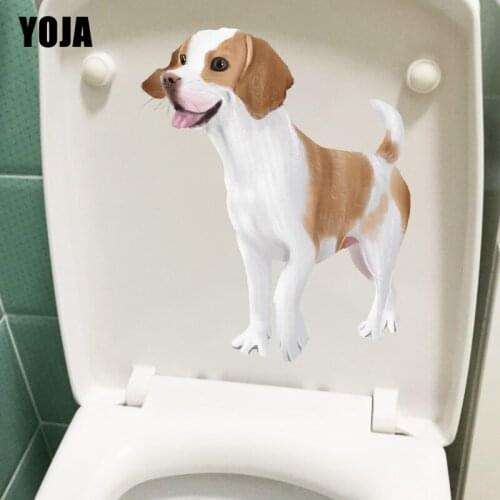 YOJA 21.4CM×24.5CM Hand Drawn Cute Dog Animal Wall Stickers Funny Toilet Decoration T1-2627