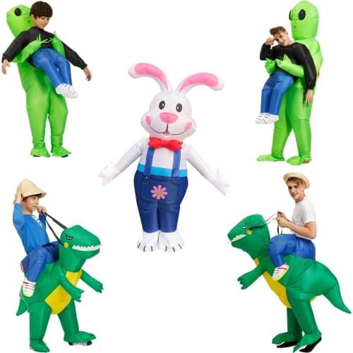 Hot Sale Carnival Inflatable Costumes Cosplay Rabbit Alien Mascot Costume for Kids Adults Christmas Halloween Party Costume