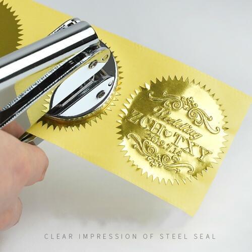 Gold Silver Red Certificate Gear Sticker 40pcs Steel Seal Sticker Round Label Diameter 50mm 3 Colors