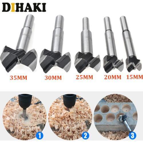 1PC 15mm-48mm Round Shank Hinge Hole Saw Cutter Wood Center Forstner Drill Bits Set for Woodworking Power Tools accessories