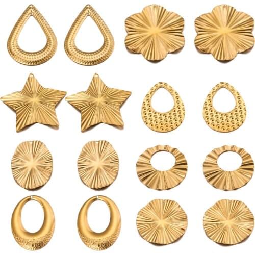 10PCS Stainless Steel High Quality Gold DIY Earring Charms Findings Teardrop Link Connectors Wholesale Jewelry Making Supplies