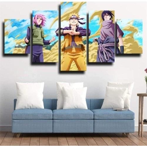 5 Piece Wall Art Canvas Anime Manga Ninja Pictures Figure Posters And Prints Modern Living Home Bedroom Decoration Paintings
