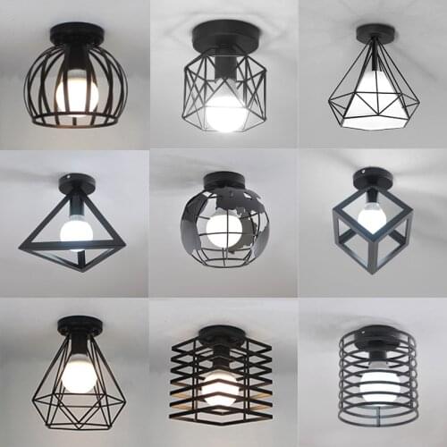 American Vintage Ceiling Lights for Corridor Aisle E27 Iron Retro Ceiling Lamp Cozy Loft for Bedroom Porch Lighting AC110-220V