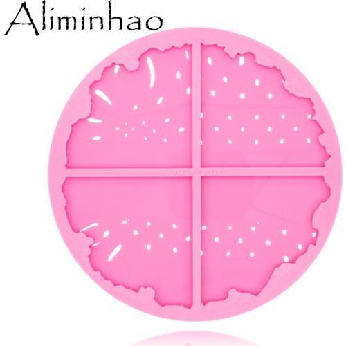 DY0486 Shiny 9.2*0.9cm Square Shape Silicone Tray Molds Epoxy Resin DIY Geode Coaster Agate Resin Mold