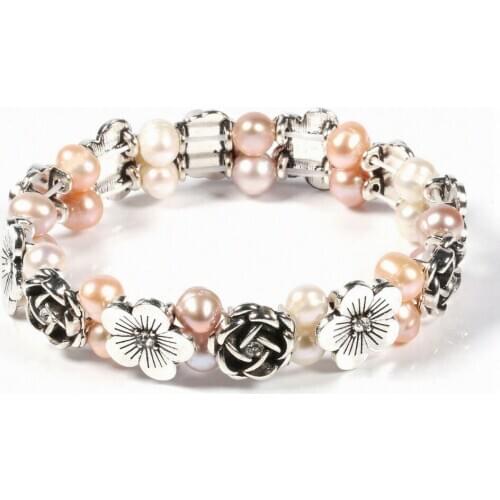 100% Natural Freshwater Pearl Bangles Bracelet Jewelry Gift for Women Girlfriend High Quality Pearl Bracelets Jewelry 6-7mm