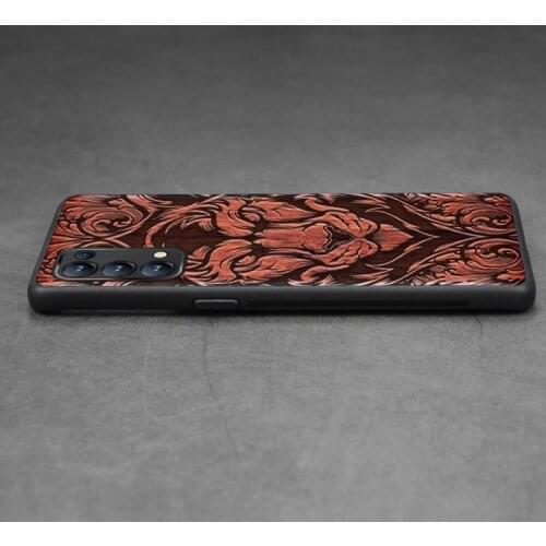 Carveit Carved Wood Cases For OPPO Reno 5 Reno5 Luxury Soft-Edge Cover Shockproof Shell Accessories Camera Protective Phone Hull