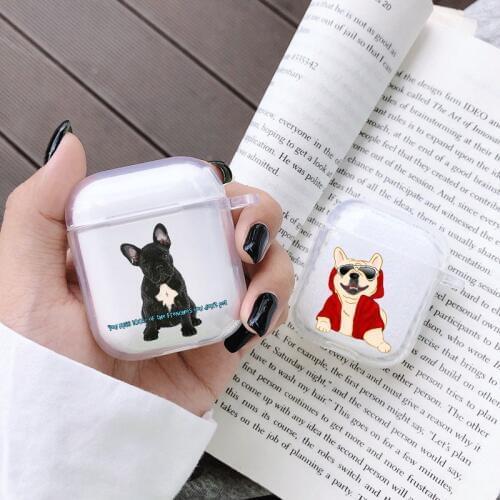 French Bulldog Cute For Life Silicone TPU Cover For Apple airpods 1 2 Case Wireless Earphone Accessories For Air Pods Coque