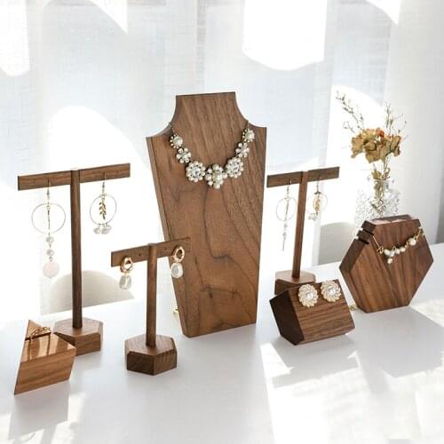 Wooden T bar earring holders earing stand for jewelry bracelet holders jewelery organizer jewellery display case Hanging
