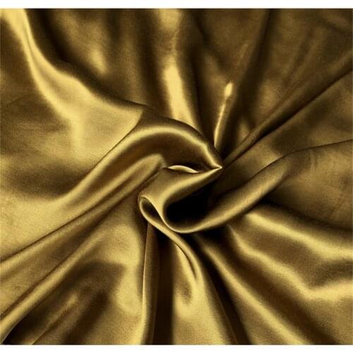 C619 Glossy Golden 100% Cotton Satin Sateen Summer/Autumn Thin Silky Feel Skin-friendly Dress Pajamas Career Suits Fabrics