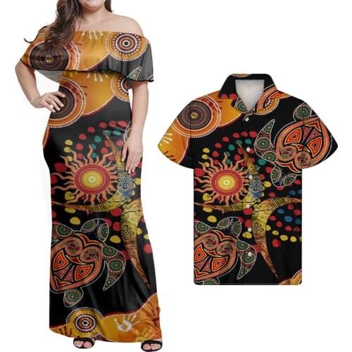 Jackherelook Vintage Aboriginal Naidoc Week Turtles Print Off Shoulder Dress Strapless Women Party Outfits Club Bodycon Dresses