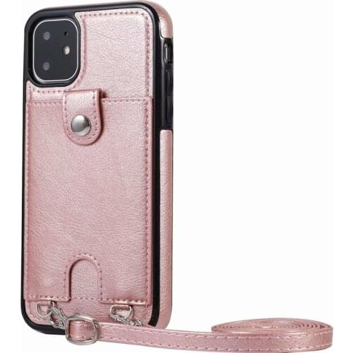 Leather Wallet Card Case for iPhone XS Max XR 11 Pro Max Cover Shoulder Bag Phone Case For iPhone X 6 6S 7 8 Plus Case Strap