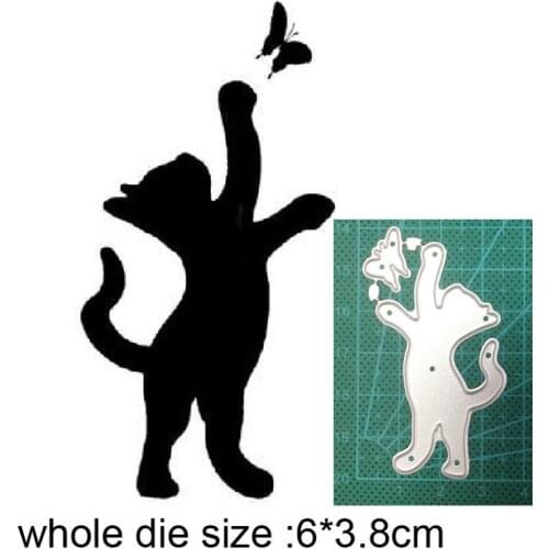 Metal cutting dies cut die mold Cat Catching Butterfly decoration Scrapbook paper craft knife mould blade punch stencils dies
