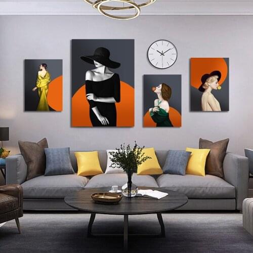 Fashion Woman Model Girl Poster Canvas Art Prints Modern Living Room Aisle Vogue Paintings Large Pictures Wall Home Decoration