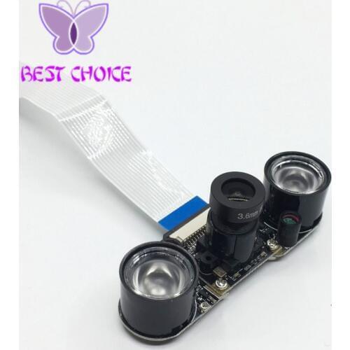 Raspberry Pi 3 Camera Module Night Vision Camera with 3.6mm Adjustable Focal Length 2pcs IR Sensor LED Light 1080P for RPI 2