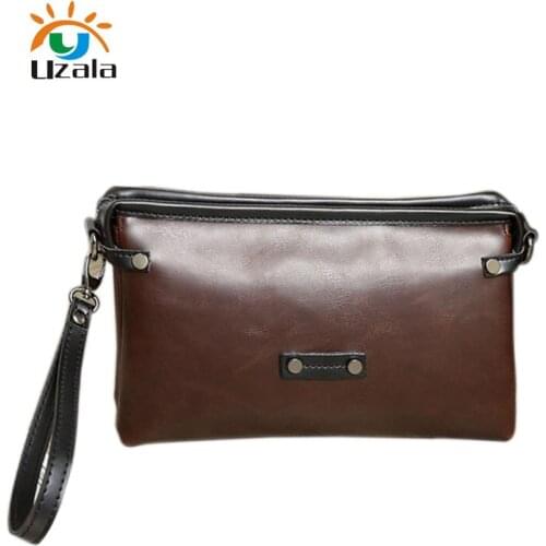 New trend crazy horse PU leather mens hand bags W3-166