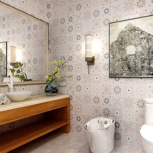 New style bathroom waterproof sticker self-adhesive wallpaper kitchen oil-proof thickened toilet bathroom mosaic tile