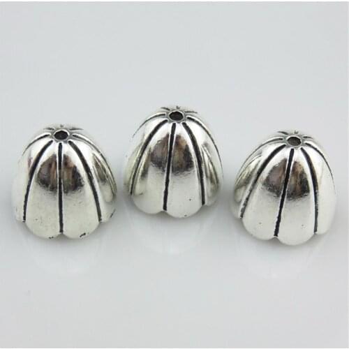 Wholesales Y20778 7pcs/lot Alloy Antique Silver Jewelry Findings Pumpkin Flower Tassel Cap Ends Accessory