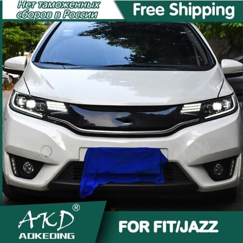 Headlights For Car HONDA FIT 2014-2020 jazz DRL Day Running Light Head Lamp LED Bi Xenon Bulb Fog Lights Tuning Car Accessory