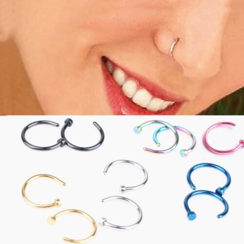 Fake Septum Medical Titanium Nose Ring Silver Gold Body Clip Hoop For Women Septum Piercing Clip Jewelry Gift 1pc