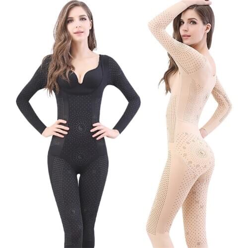 Postpartum Abdomen Slimming Underwear Long Sleeve Bodysuit Full Body Shapewear Women Tummy Shaper Female Reducing Shapers