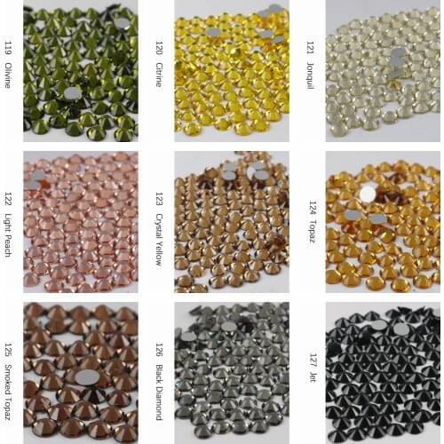 SS3-SS8 Smaller Size Nail Art FlatBack Rhinestones Glass Clear Crystal 35 colors Premium Quality Glue On Stones