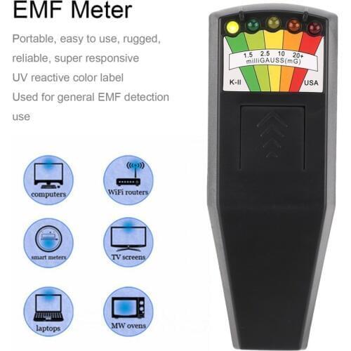 EMF-1 Magnetic Field Tester EMF Radiation k-ii Portable 5-led Indicator Gauss Portable UV Reactive Color Label