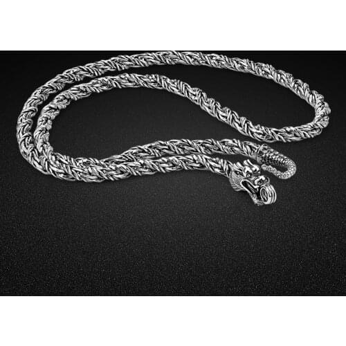 Retro style 925 Thai silver necklace men faucet style design solid silver necklace male models popular jewelry 5mm56cm size