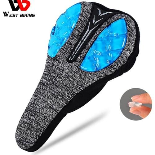 WEST BIKING Bicycle Saddle Cover 3D Liquid Silicon Gels Cycling Seat Mat Comfortable Cushion Soft Anti Slip Bike Saddle Cover