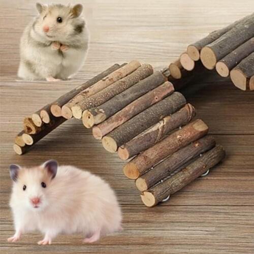 Funny Hamster Ladder Arch Bridge Stable Wood Multifunctional Pet Shelter Cage Toy for Parrot Accessories Play Supplies