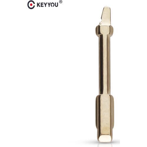 KEYYOU Metal Blank Uncut Flip Original Car Remote Key Blade Type #91 for Ford Original FO21 Key Blade