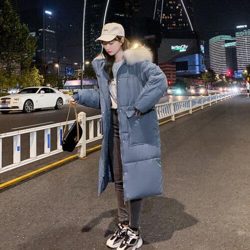 Woman Jacket Parkas Coat Autumn Winter Coat Down Cotton-Padded Jacket Womens Long Loose Plus Size Below The Knee Veste Femme