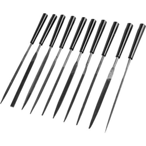10Pcs Needle File Set Hardened Stainless Steel Files- Mini Needle File 10 Shapes