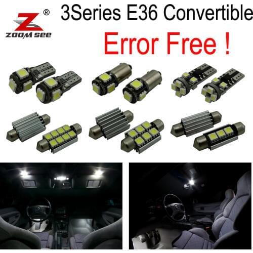 12x LED plate lamp + Interior dome Light glove box bulb for bmw 3 series E36 Convertible M3 318i 320i 325i 323i 328i (1993-1999)