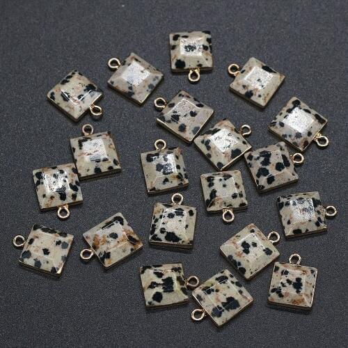 2Pcs Square Balmatin Section Pendant Charms For DIY Necklace Handiwork Sewing Craft Jewelry Accessory Making