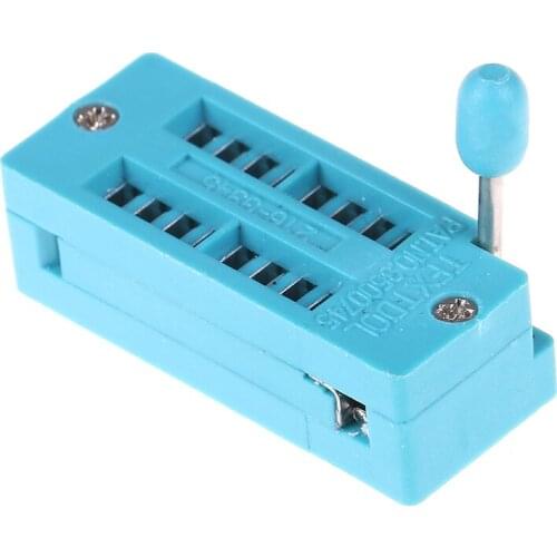 2pcs/lot Dip16 Zif Zip Ic Socket 16p Dip Chip Test Adaptor PCB 16 Pin Dip-16 16pin 2.54mm Pitch Connector New