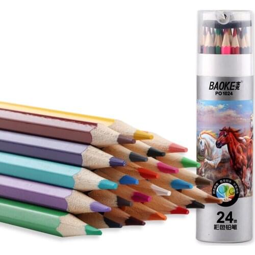 24 Boxes of PO1024 Water-soluble Colored Pencils, 24 Colors, Adult Painting Students, Hand-painted Painting Color Pencils