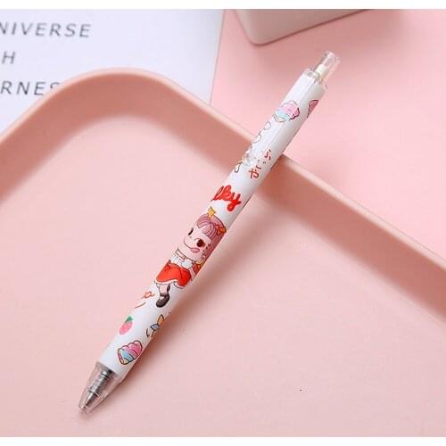 3Pcs Fashion Creative Mechanical Pen Cartoon Girl 0.5mm Black Ink Ballpoint Pen School Office Ink Pen Press Pen kids Stationery