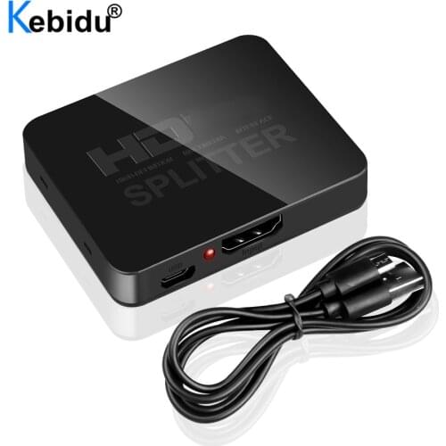 4K HDMI-compatible Splitter 1x2 1 in 2 out 1080p HDCP Stripper 3D Splitter Power Signal Amplifier 4K Splitter For HDTV DVD PS3