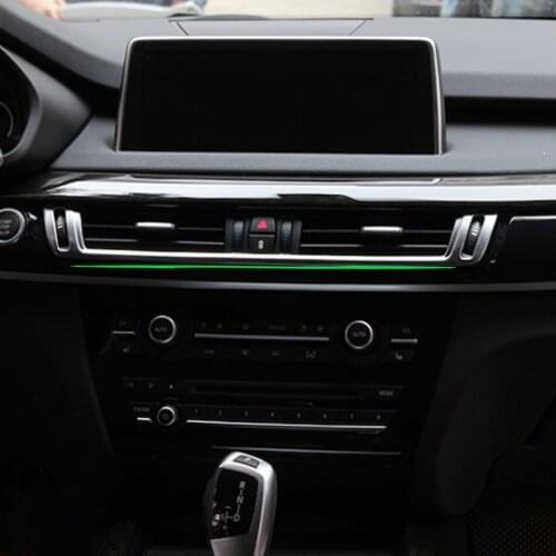 ABS Chrome Car Interior Center Control Air Condition Air Outlet Vent Frame Cover Sticker Trim For BMW X5 X6 F15 F16