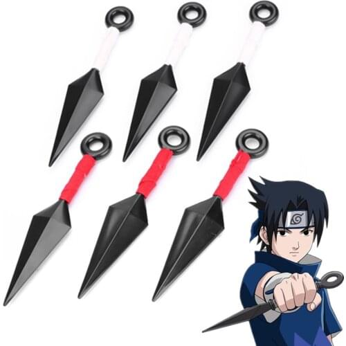 6pcs/set Anime Accessories Ninja Weapon 13cm Kunai Shuriken Darts Kakashi Cosplay Sasuke Props Adult Kid Toys Halloween Gift