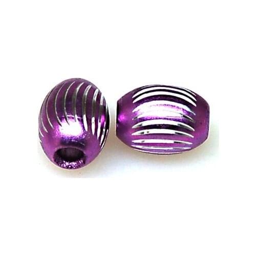 Beads,Loose beads,12*15mm Oval Aluminium Beads,Purple beads with carving, sold of 200pcs