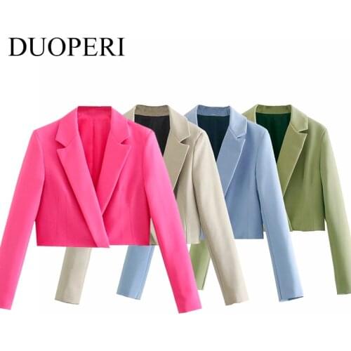 DUOPERI Women's Blazers With Short Sleeves